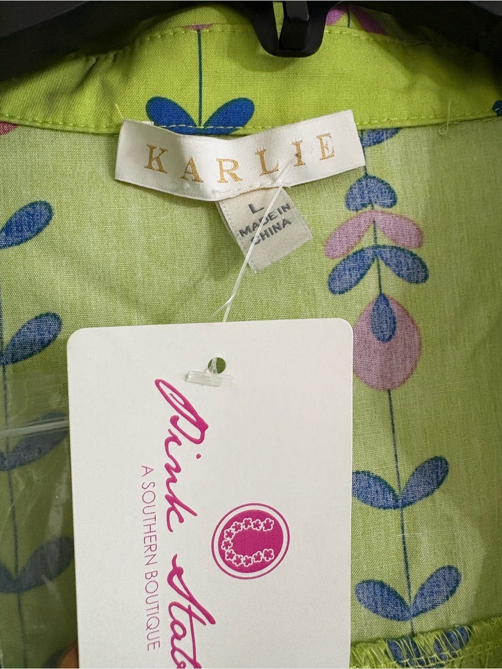 Karlie Lime Green Short-Sleeve Button Mini Floral Dress Motif Detachable Belt - Picture 3 of 7
